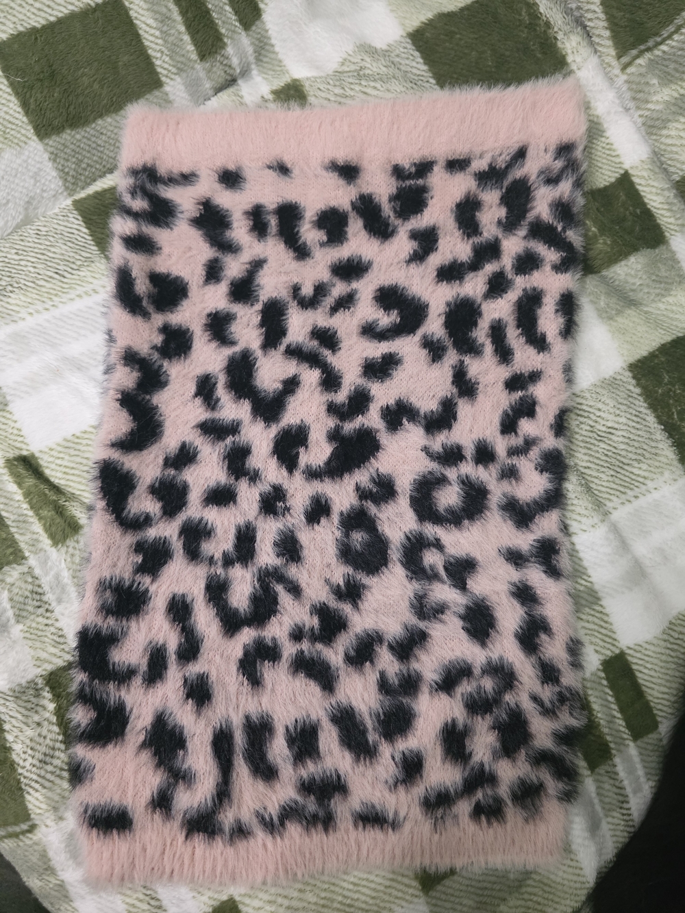Vintage Y2K Almost Famous Fuzzy Pink Leopard Print Tube Top / Skirt - Size M